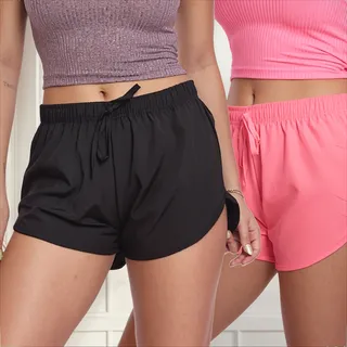 Kit 2 Shorts Feminino Tactel Moda Praia Piscina VerĂŁo Adulto Kit 2 Shorts Feminino Tactel Moda Praia Piscina VerĂŁo Adulto