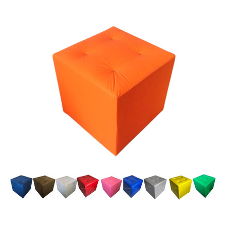 Puff Cubo Quadrado Banco Banquinho Decorativo 40x40 Cor Laranja Puff Cubo Quadrado Banco Banquinho Decorativo 40x40 Cor Laranja