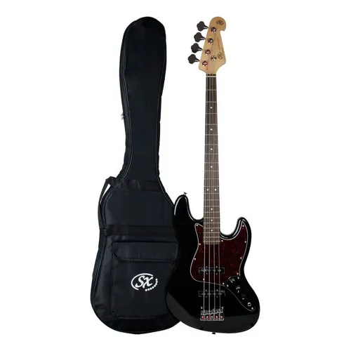 Bajo de 4 cuerdas Sx Bd1bk Jbass negro con bolsa, guía para la mano derecha, color negro, cantidad de cuerdas: 4