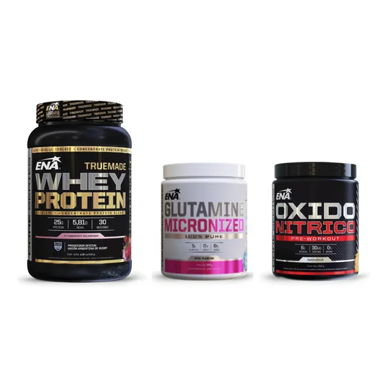 Combo Recuperación Proteína + Oxido Nitrico + Glutamina Ena