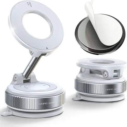 Soporte Magnético 360 Para Celular Con Succión Al Vacío Blanco