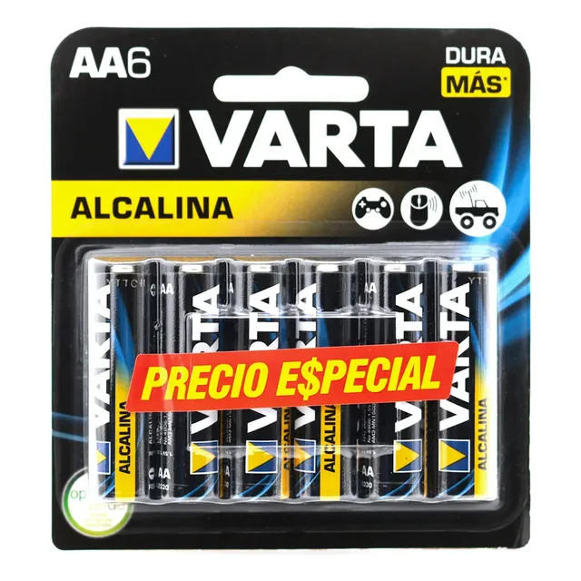 Pack X 6 Pilas Alcalinas 1.5 Volt Aa Varta - Alta Duración