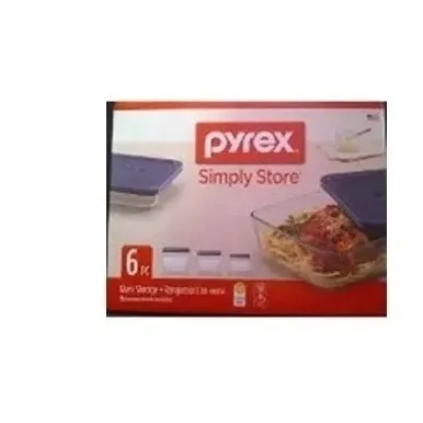 Juego 6 Piezas Rectangulares Vidrio Tapa Pyrex D. 3533 Xavi
