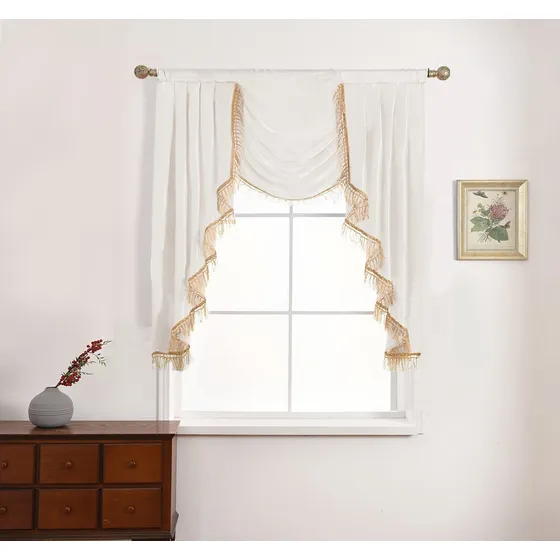 Napearl Cortina Cenefa Para Sala Estar Cascada Elegante Tela