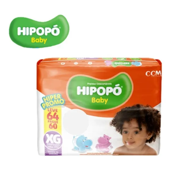 Fraldas Descartável Hipopo Bebê Atacado Barata P M G Xg, Xxg Tamanho Xg