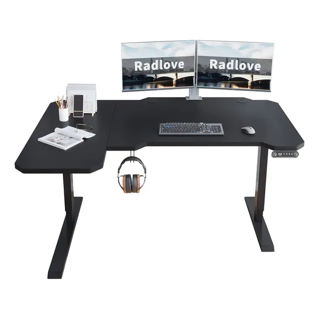 Escritorio Ajustable Altura Escritorio gamer Radlove UP L mdf negro