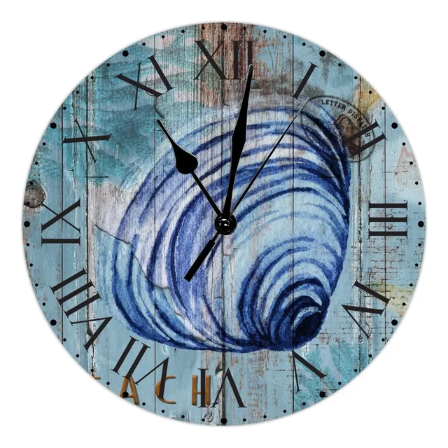 Aroggeld Reloj Pared Redondo Diseño Concha Antigua Pvc 8.8 
