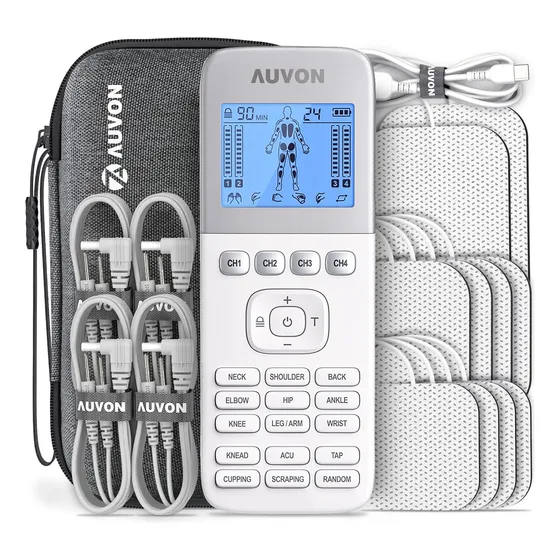 Tens Ems Estimulador Muscular De 4 Salidas Auvon 24 Modos 