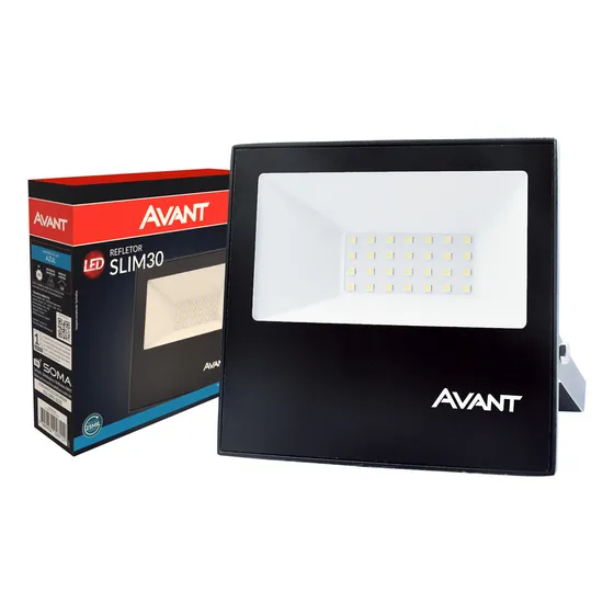 Refletor Led Slim 30w Azul 127/220V Ip65 a prova d'água Preto Cod: 259025278 Avant