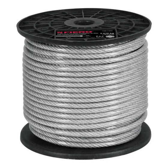 Cable Rigido 1/4'' Acero 7x7 Recubierto Pvc Carrete De 75 M