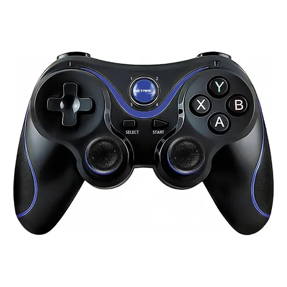 Joystick Inalámbrico Gamepad Para Ps4 Ps3 Pc Celular Netmak Color Negro