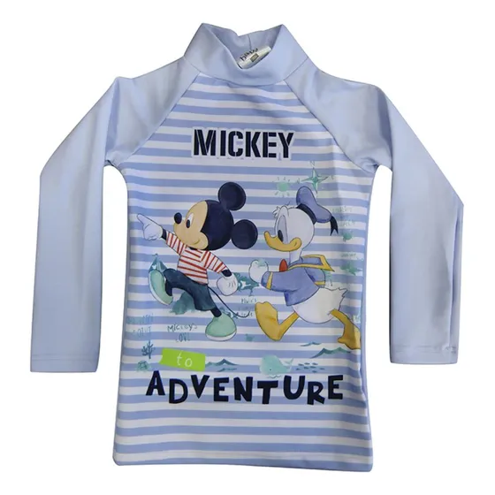 Traje Baño Malla Remera Con Protección Uv 50 Bebe Mickey
