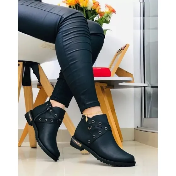 Botines Comodos Damas Broches Mujer Ellas