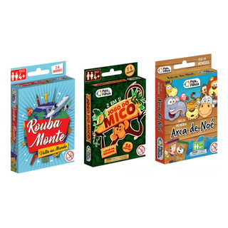 Kit 3 Jogos Pais E Filhos - Rouba Monte, Jogo Mico E Memória Kit 3 Jogos Pais E Filhos - Rouba Monte, Jogo Mico E Memória