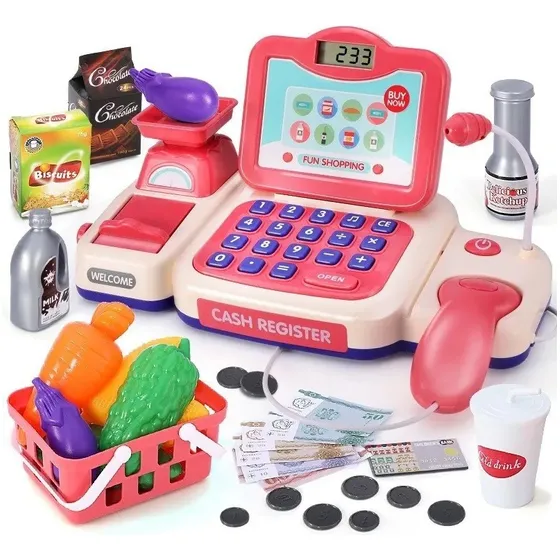 Zling Zl-syj-008 Roja Caja Registradora Juguete De Infantil Juego Niños Y Niñas