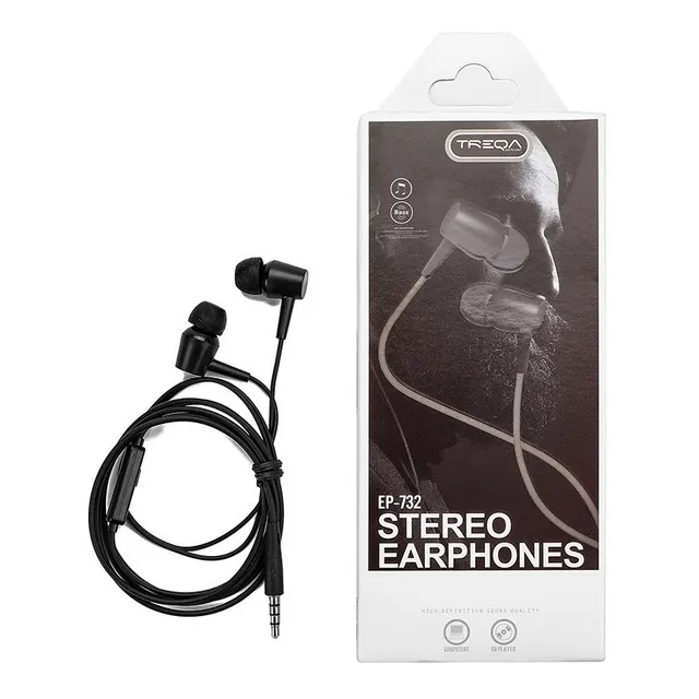 Audifonos Treqa Ep-732 Stereo 3.5 Mm Color Negro