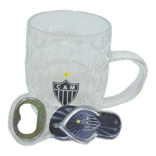 Kit Caneca Com Abridor De Garrafa Atlético Mineiro Oficial