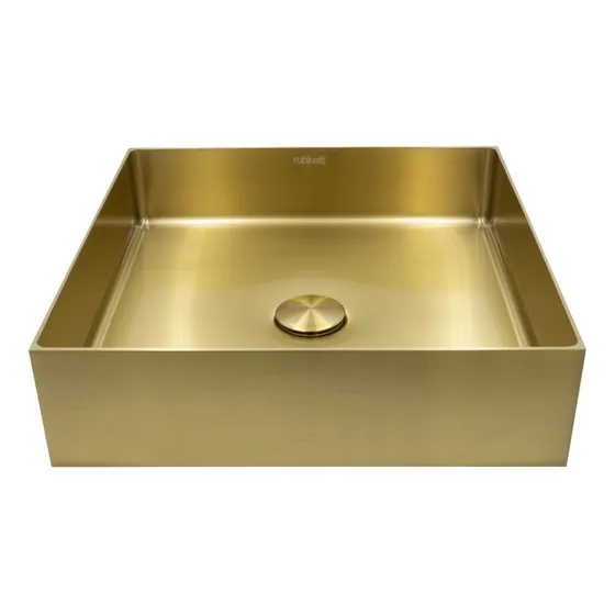 Ovalin Lavabo Cuadrado Acero Inoxidable304 Dorado Super Lujo