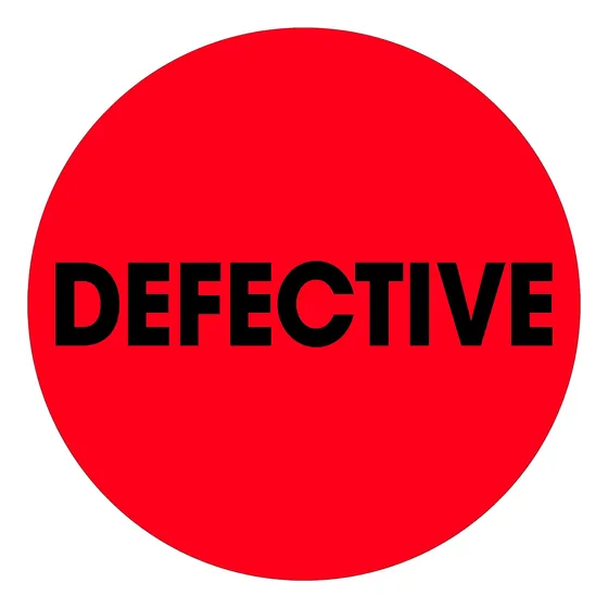 Etiqueta Logica Cinta Defectuosa Circulo 2.0 In Color Rojo