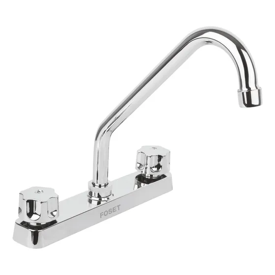 Grifería Fregadero Llave Doble Abs Cromado 8 PuLG Foset