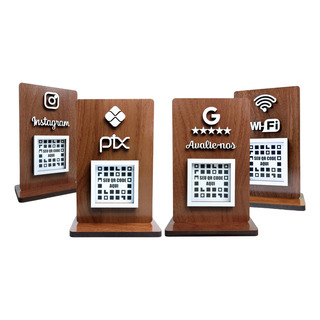 Placa Pix Para Pagamento Qr Code , Display Mdf Madeira Placa Pix Para Pagamento Qr Code , Display Mdf Madeira