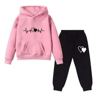 Conjunto Kit Blusa E Calça Moletom Infantil Heart Rate Conjunto Kit Blusa E Calça Moletom Infantil Heart Rate