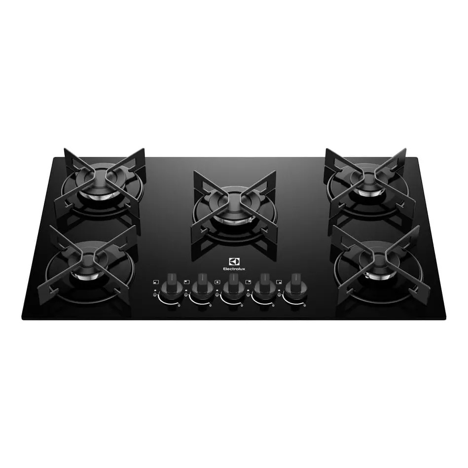 Cooktop 5 Bocas a Gás Electrolux Mesa de Vidro Efficient Grade de Aço Fosco (KE5GR) Bivolt Cooktop 5 Bocas a Gás Electrolux Mesa de Vidro Efficient Grade de Aço Fosco (KE5GR) Bivolt