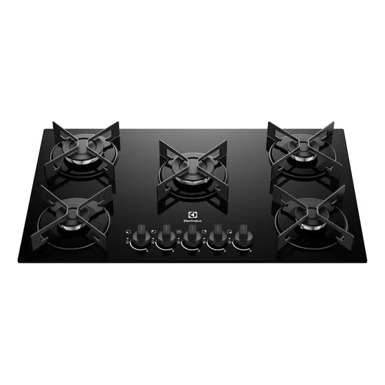 Cooktop 5 Bocas a Gás Electrolux Mesa de Vidro Efficient Grade de Aço Fosco (KE5GR) Bivolt