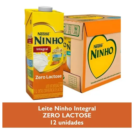 Leite Uht Integral Ninho Zero Lactose Vit. 1l 12un