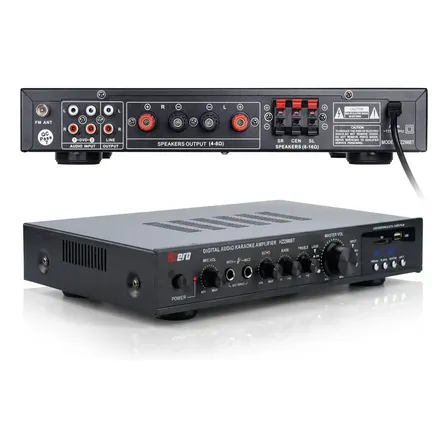 Amplificador de Audio 5.1 Canales con Bluetooth Receptor Hzero HZ298BT 2000W Pico Karaoke Fibra Óptica con 2 Micrófonos para Casa Envolvente