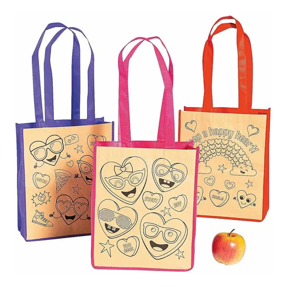 Colorea Propia Bolsa Mano San Valentin  Artesania Para Niño