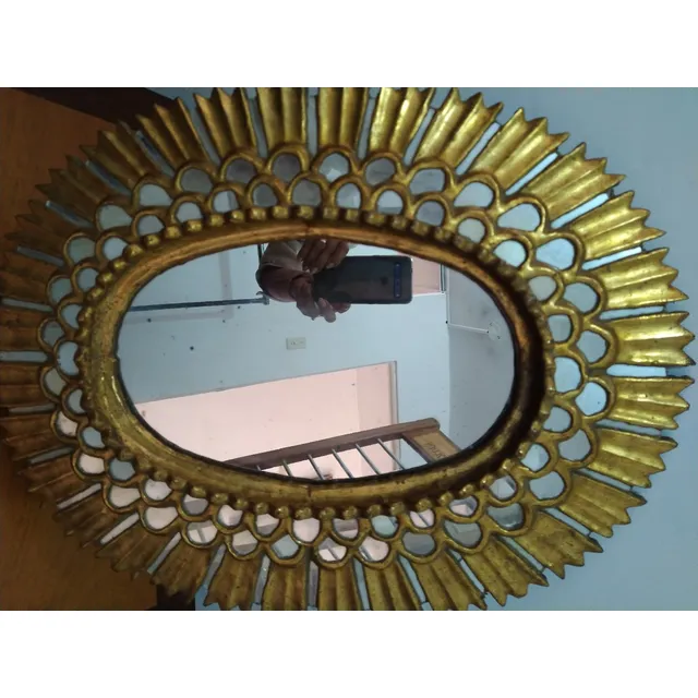Espejo Genérico Tallado Pan De Oro 60x48 Cm