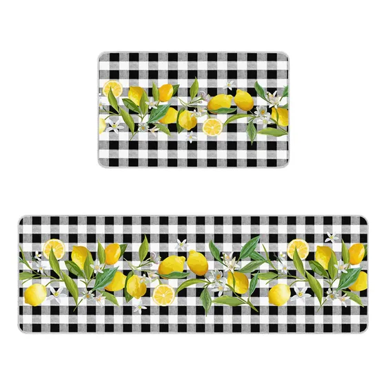 Loopop Juego 2 Tapete Cocina Limon Amarillo Para Suelo Fruta