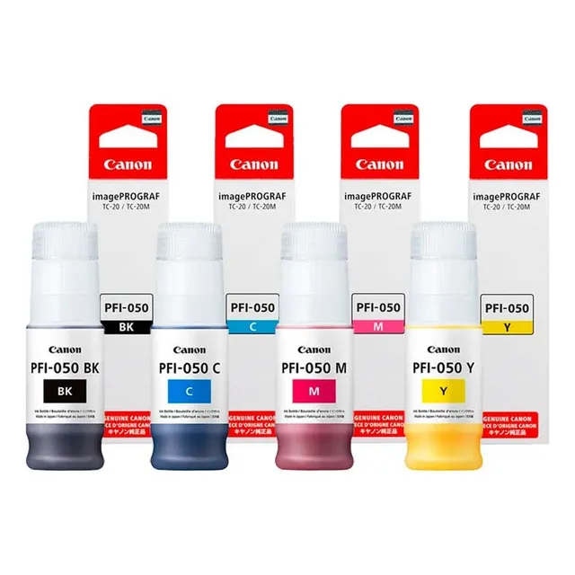 Pack 4 Tintas Original Canon Pfi-050 Bk/c/m/y Tc-20 Tc-20m