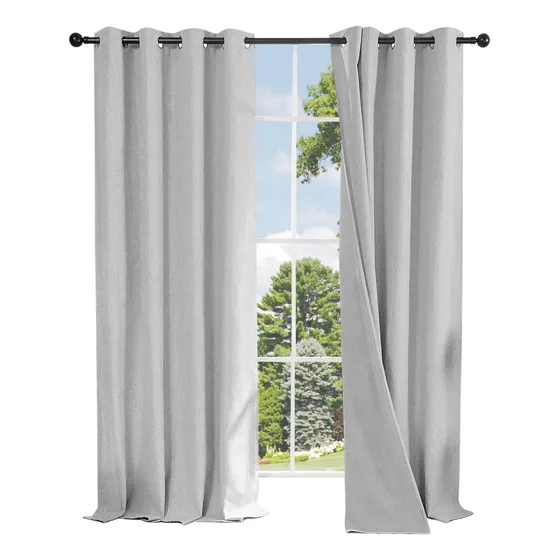 Cortina 100% Blackout 2paños 140x220 Textura Lino Doble Faz®
