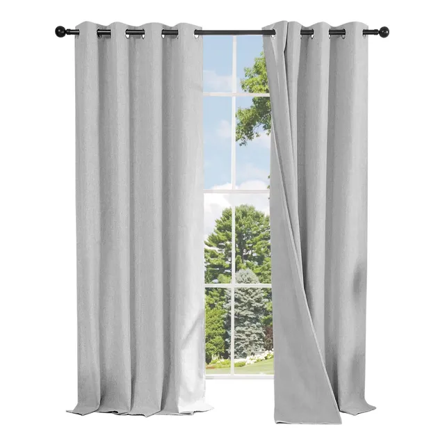 Cortina 100% Blackout 2paños 140x220 Textura Lino Doble Faz®