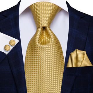 Set Corbata Pañuelo Mancuernillas Seda Jacquard- Dorado 3055 Set Corbata Pañuelo Mancuernillas Seda Jacquard- Dorado 3055