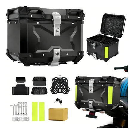 Bauleto Aluminio 45l Reforçado C/base De Fixação Univers Preto