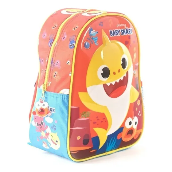Baby Shark - Mochila 30 Cm Eva Nick 91372 Color Amarillo Diseño De La Tela Rayado