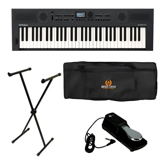 Kit Teclado Musical Roland Go Keys5 Gt + Bag Suporte Pedal