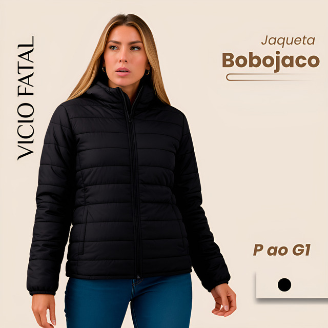 Jaqueta Feminina Puffer Bobojaco Capuz De Nylon Impermeável Jaqueta Feminina Puffer Bobojaco Capuz De Nylon Impermeável