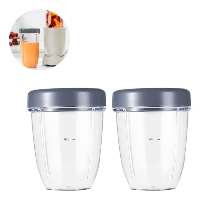 Par De Copos + Tampas 530ml Compatível Com Nutribullet