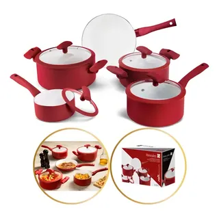 Conjunto De Panelas 5 Pçs Indução Vm Rev. Cerùmico Hercules Cor Vermelho Pa300-vm Conjunto De Panelas 5 Pçs Indução Vm Rev. Cerùmico Hercules Cor Vermelho Pa300-vm