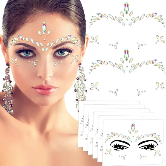 Gemas Adhesivas Para El Rostro 3d Efecto De Diamantes 2uni