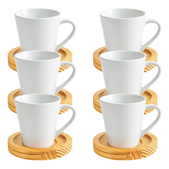 Jogo Xicaras De Porcelana Cafe Expresso 120ml - 12 Peças Branco Jogo Xicaras De Porcelana Cafe Expresso 120ml - 12 Peças Branco