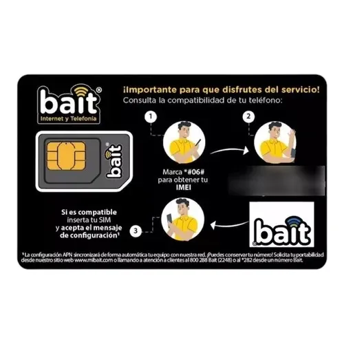 Chip Bait 20gb Con 15 Días De Servicio Incluye Recarga $100