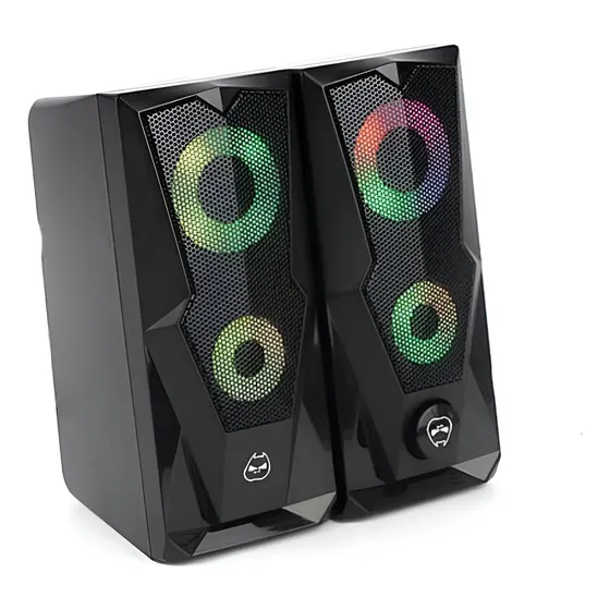 Parlante 2.0 Gamer Usb Halion Ha- S229 Led 7 Colores Negro | Cuotas sin interés