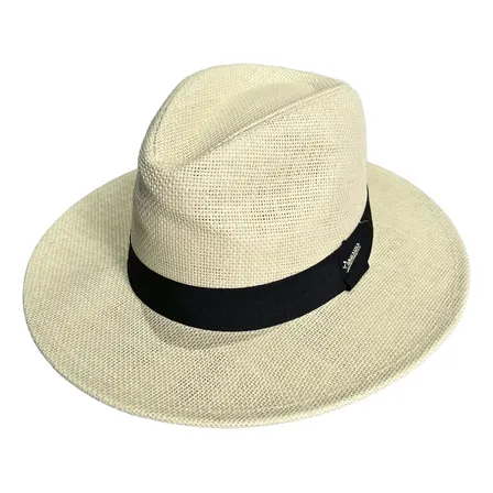 Chapéu Panamá Estilo Verão Leve Elegante Atemporal Passeios Cor Bege Chapéu Panamá Tamanho 56 A 60cm Liso