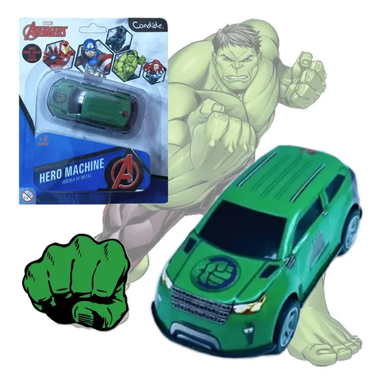 Carrinho De Metal Vingadores Hulk Com Fricção Pull Back