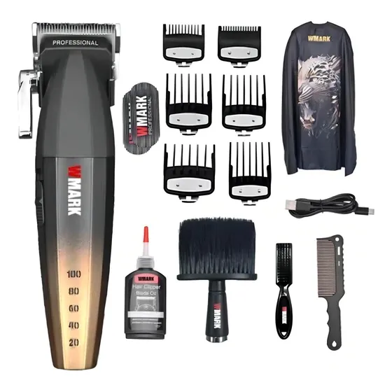 Máquina De Cortar Cabelo Wmark Ng2038 Inox/cerâmica Dourada